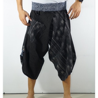 Samurai Pantsกางเกงซามูไรเอวมัดลายผ้าทอ