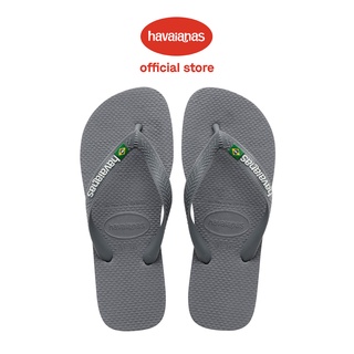 Havaianas รองเท้าแตะ โลโก้บราซิล เหล็ก สีเทา เหล็ก สีเทา สําหรับผู้ชาย และผู้หญิง