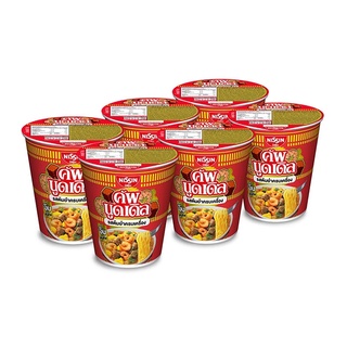 นิสชินคัพนูดเดิลบะหมี่กึ่งสำเร็จรูปรสต้มยำครบเครื่อง 77 กรัม x 6 ถ้วย NISSIN Cup Noodles Tom Yum Flavour 77g x 6 Cups