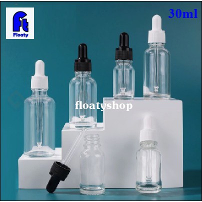 30ml ขวดแก้ว สีใส สำหรับใส่ของเหลว น้ำมัน น้ำยา เซรั่ม ดรอปเปอร์ น้ำมันหอมระเหย