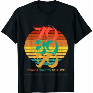 เสื้อยืด พิมพ์ลาย 70S 80S 90S A Time To Alive หลากสี สไตล์เรโทร สีดําS-5XL