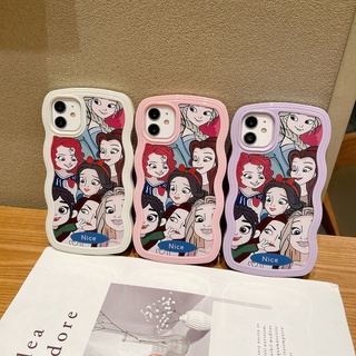 2 in 1 เคสป้องกันโทรศัพท์มือถือ ลายการ์ตูนเจ้าหญิง ขอบหยัก กันกระแทก สําหรับ iPhone 11 12 13 Pro MAX X XR XS MAX