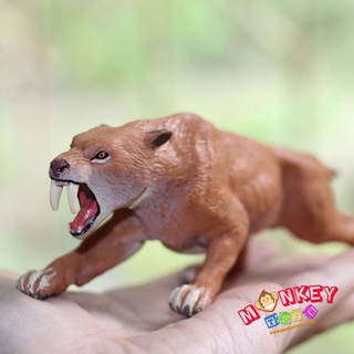 Monkey Toys - โมเดลไดโนเสาร์ Smilodon ขนาด 15.30 CM (จากหาดใหญ่)