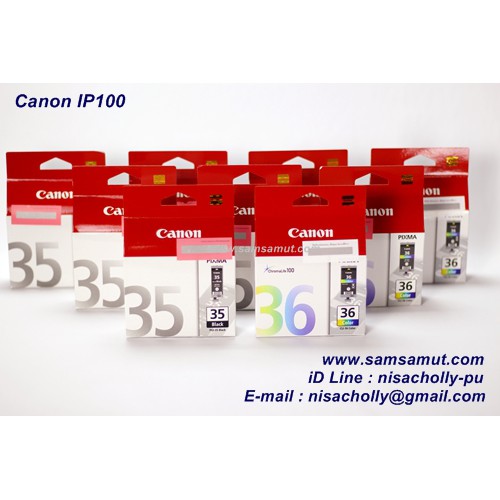 อิงค์เจ็ท แท้ Canon PGI-35 ดำ / BK CLI-36 CO สี Pixma IP100 แท้รับประกันศูนย์ แคนนอน pgi35, cli36