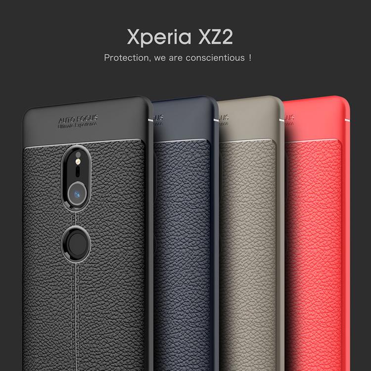 เคส สำหรับ Sony Xperia XZ2 Dermatoglyph Full Cover Leather TPU Case