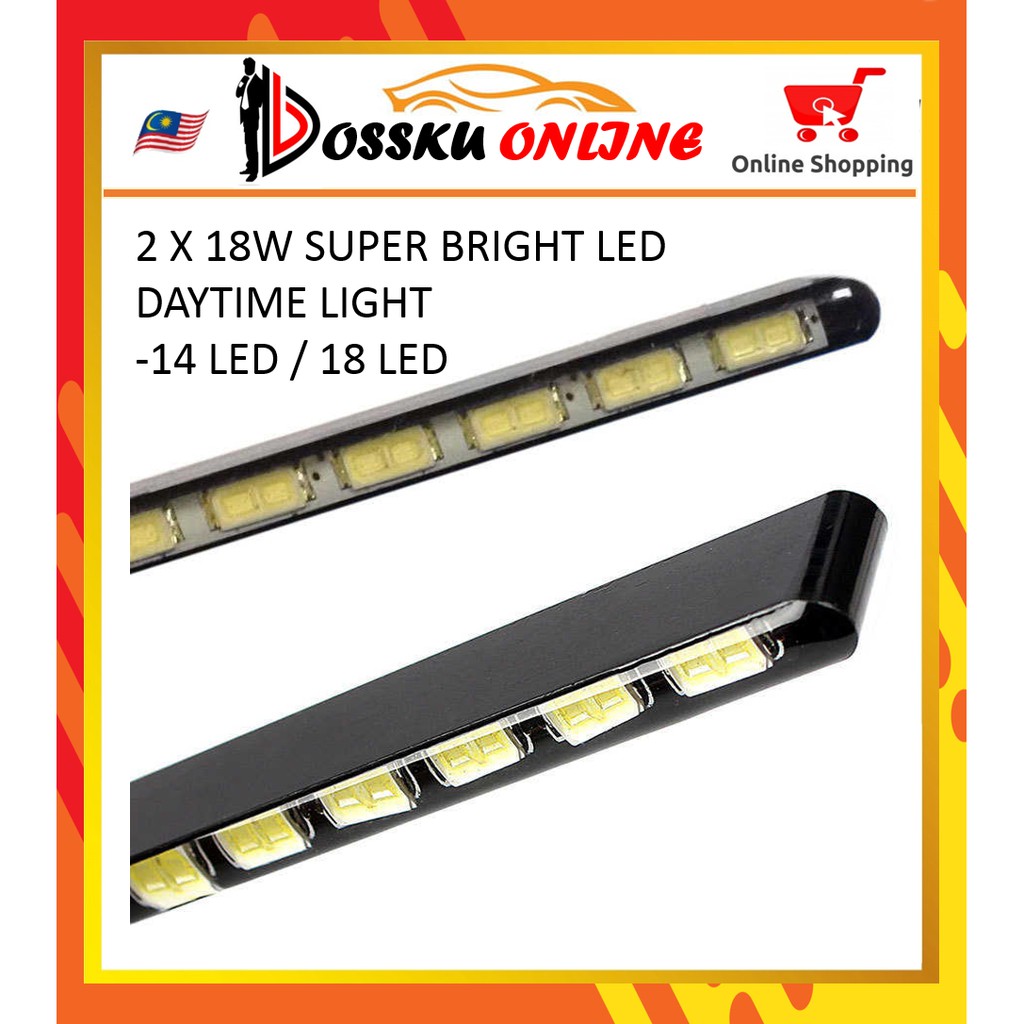 2 X 18W SUPER BRIGHT LED DAYTIME LIGHT -14 LED / 18 LED