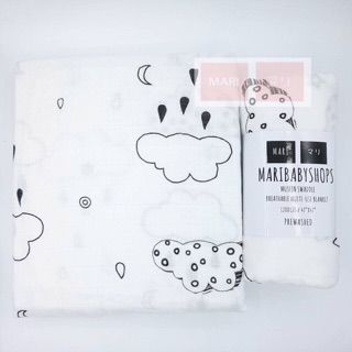 MARI  マリ ผ้าห่อตัวมัสลินแบมบู Bamboo70%Cotton30% size 120*120 cm