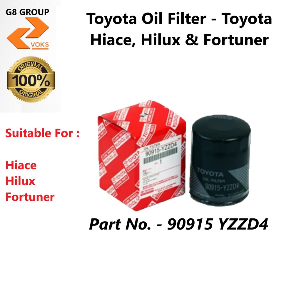 กรองน้ํามันเครื่องโตโยต้า90915 YZZD4
