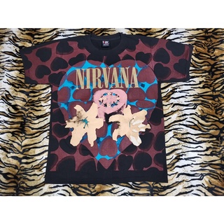 เสื้อวงเนวาน่า OVP NIRVANA Heart shaped box งานปีเก่า งานใหม่ทำเก่า ผ้าฟอกนุ่ม ป้าย Giant สวยมาก