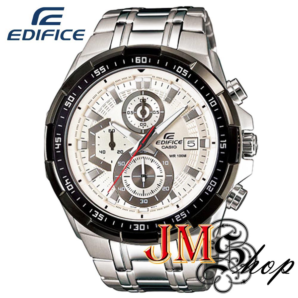 Casio Edifice นาฬิกาข้อมือผู้ชาย สายสแตนเลส รุ่น EFR-539D-7AVUDF - สีเงิน/หน้าขาว