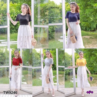 👗Pfashion [ส่งไว!!🚛] P9246  Dress เดรสกระโปรงลูกไม้  Dress Lace skirt dress