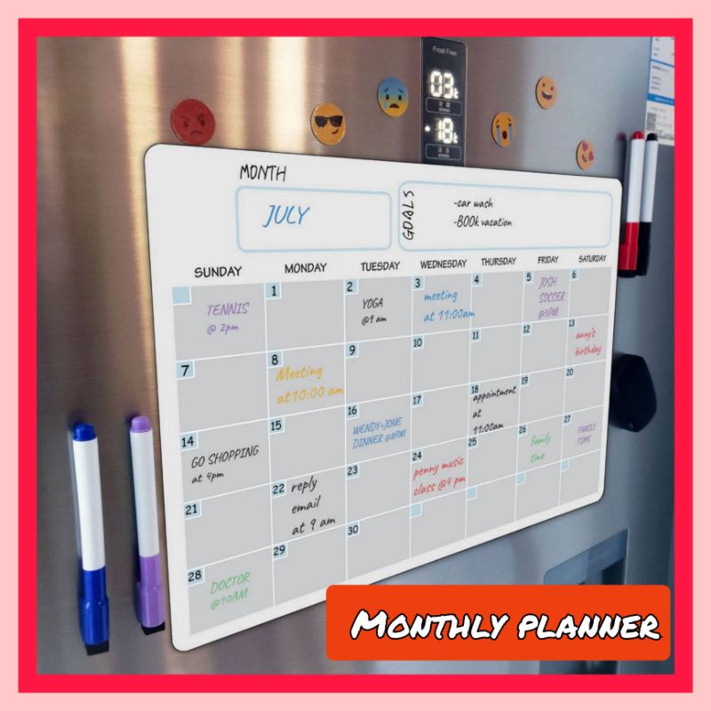 🌟พร้อมส่ง🌟 Planner แม่เหล็ก ปฏิทิน monthly planner แพลนเนอร์ ปฏิทินติดตู้เย็น จดโน๊ตติดตู้เย็น แพลนเนอร์รายเดือน รูปที่ 7