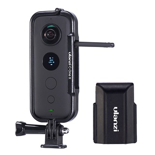 Ulanzi กรอบป้องกัน สําหรับ Insta360 One X ฝาครอบเลนส์กล้องคู่ พร้อมอะแดปเตอร์ GoPro อินเตอร์เฟซ 1/4 สําหรับขาตั้งกล้องไม้เซลฟี่