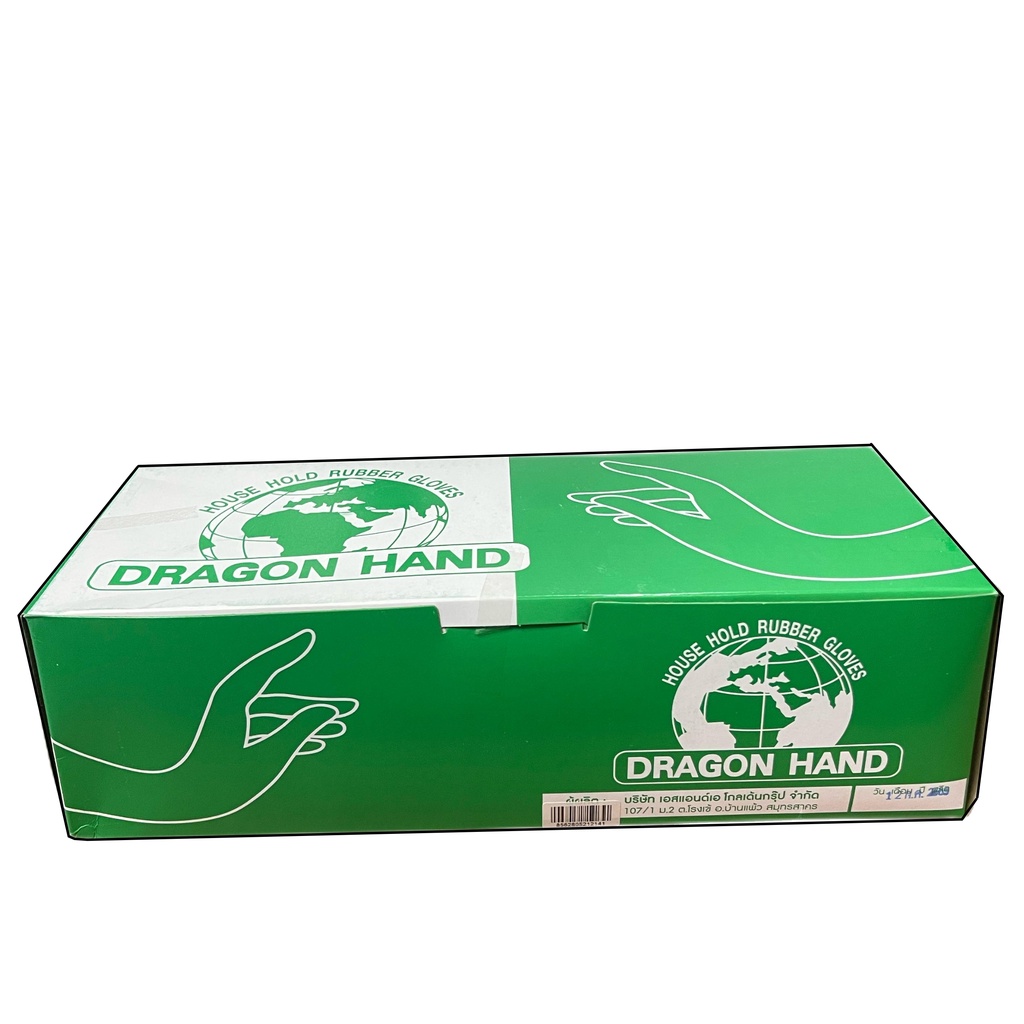 ตราดราก้อน DRAGON ยกโหลราคาส่ง (12คู่) ถุงมือยางอเนกประสงค์ ถุงมือแม่บ้าน ไซส์ S,M,L