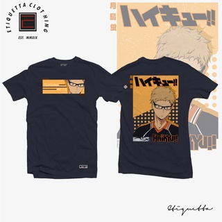 Haikyuu - Kei Tsukishima ฤดูร้อนแขนสั้นเสื้อยืดการ์ตูนญี่ปุ่นอะนิเมะหลวมป่าคู่รักชายและหญิงสามารถสวมใส่ได้