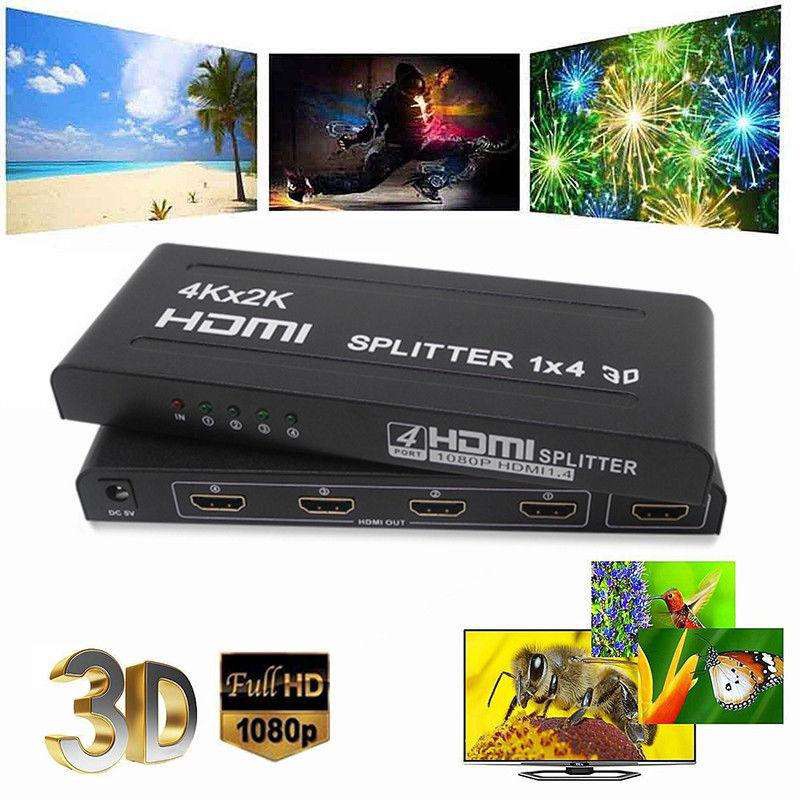 Full HD 1080P 1.4V HDMI 1X4 HDMI Splitter 1 In 4 Out HDMI Video Audio Converter Support 4kx2k 3D,CEC