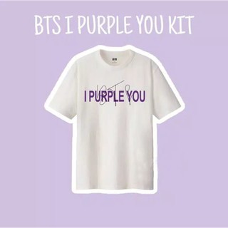 คอตต้อนคอกลมเสื้อยืด พิมพ์ลาย BTS BT21 I PURPLE YOU BT21 BTS I PURPLE YOU สีม่วงเสื้อยืดคอกลมแขนสั้น Unisexเสื้อยืดฤดูร้