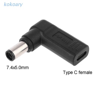 Kok อะแดปเตอร์ปลั๊ก 90 องศา Usb-C Type-C Female To 7.4X5.0 มม. สําหรับ Dell Laptop Conversion Plug