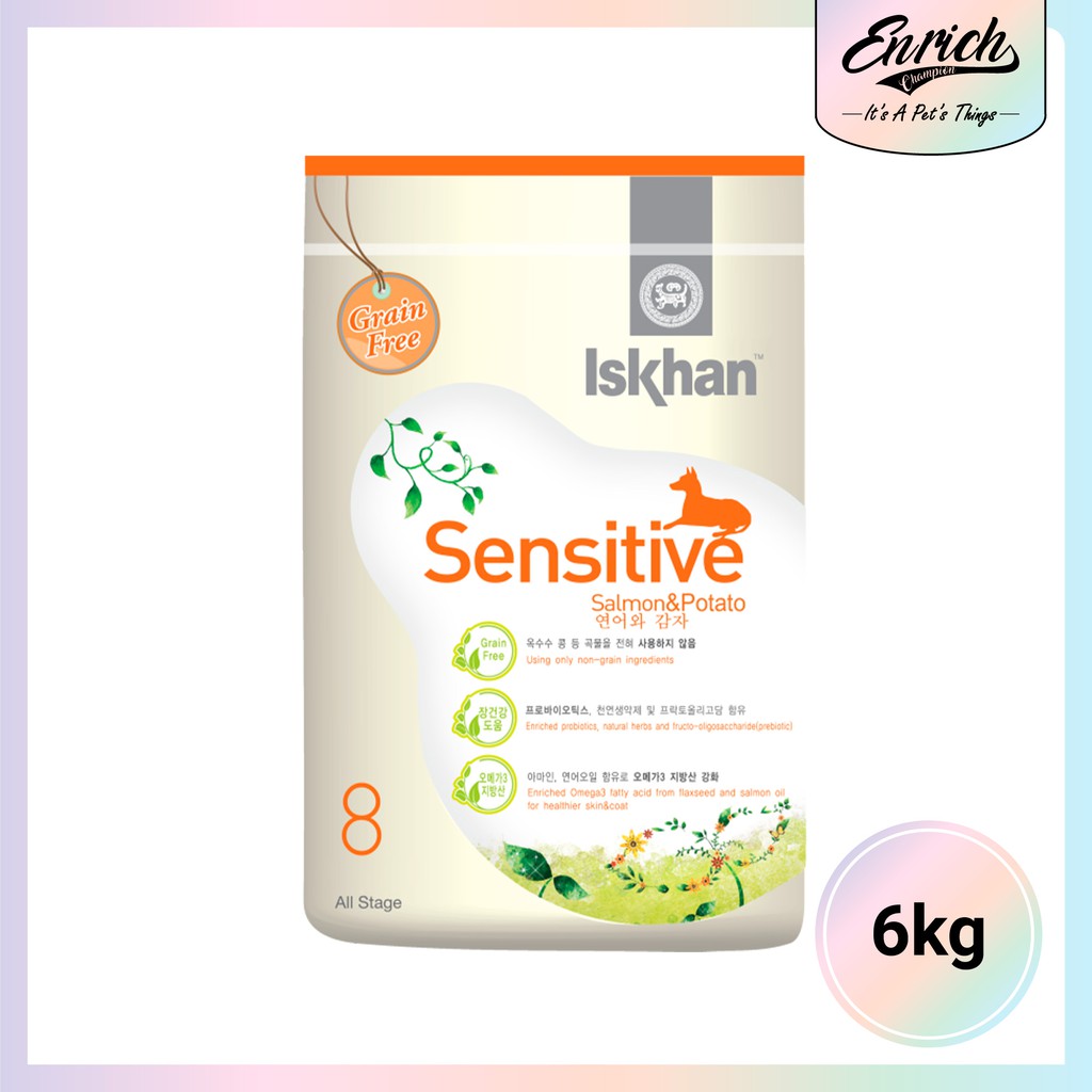 Iskhan Sensitive Grain Free Salmon & Potato (เบอร์ 8) 6กก