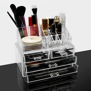 Acrylic Box 24 ช่อง กล่องอะคริลิค กล่องอะคริลิคใส กล่องเครื่องสำอางค์ กล่องเก็บเครื่องสำอางค์ ขนาด 24*13.6*18.6 cm.