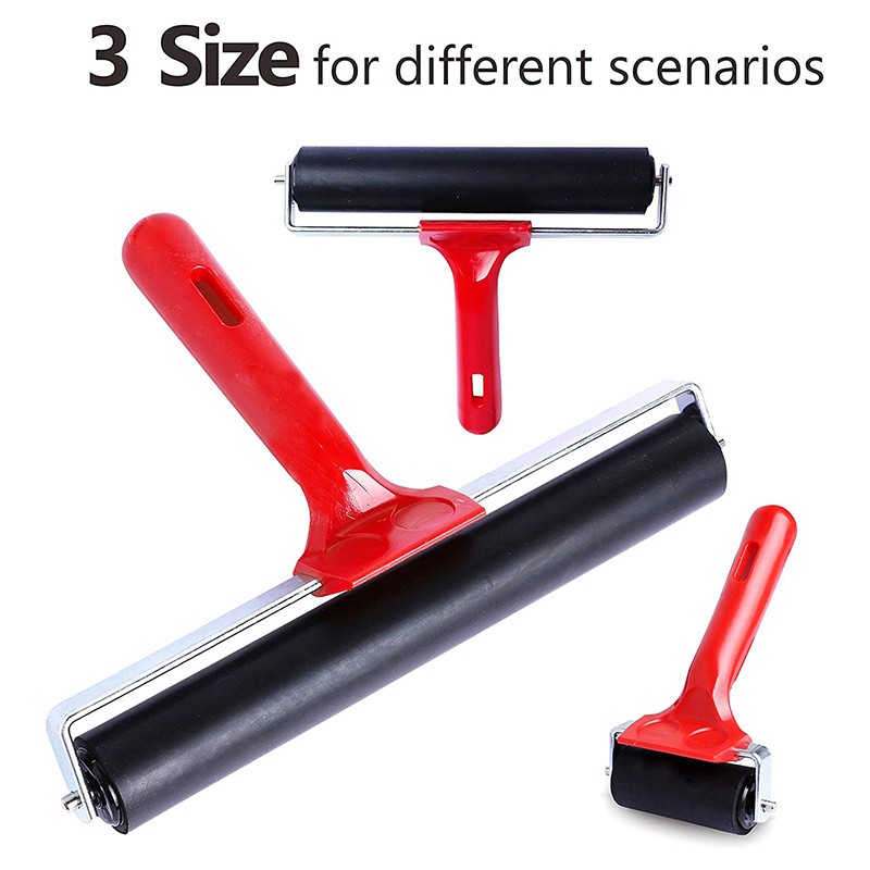 3 Pcs Rubber Brayer Roller Stamping Roller Gluing Roller Tool For Printmaking Gluing Application375 Inches Width Size