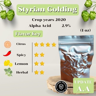 Styrian Goldings Hops (1oz)  Crop years 2020  (บรรจุด้วยระบบสูญญากาศ)