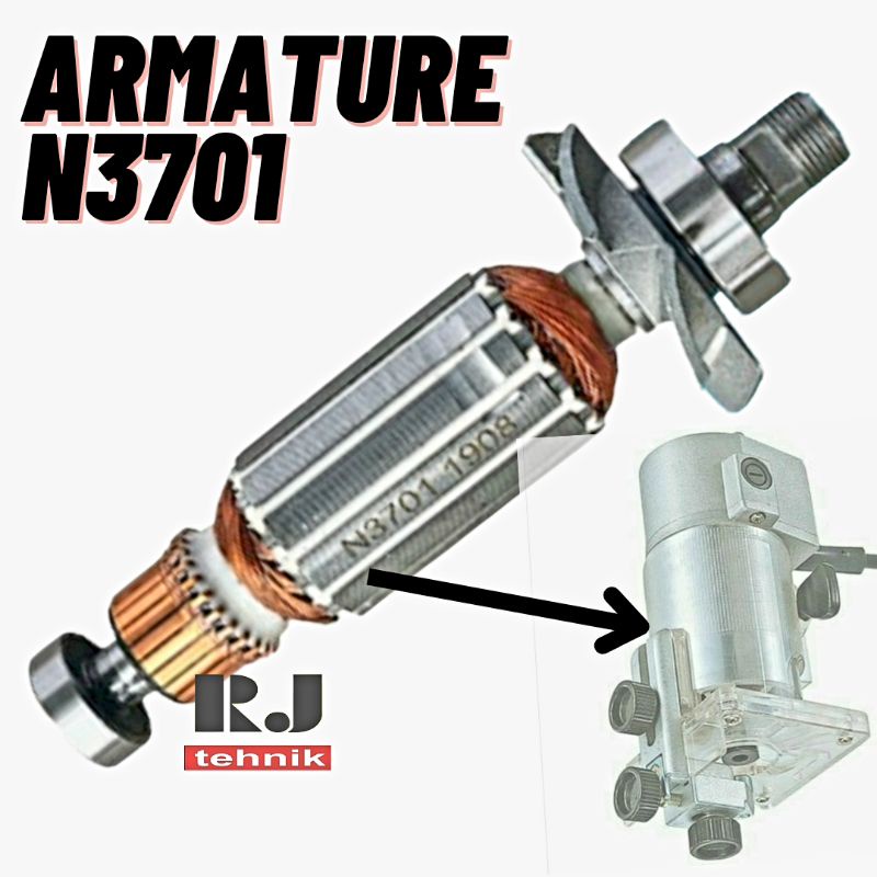 MESIN Makita N3701 Armature Anchor Rotor อะไหล่เครื่องโปรไฟล์ทริมเมอร์ 3701
