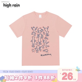 เสื้อยืดโอเวอร์ไซส์เตรียมจัดส่ง✱♚☋High Rain Rick and morty เสื้อยืดครึ่งแขนฤดูร้อนใหม่ INS tide อะนิเมะลำลองไหล่แขนสั้นเ