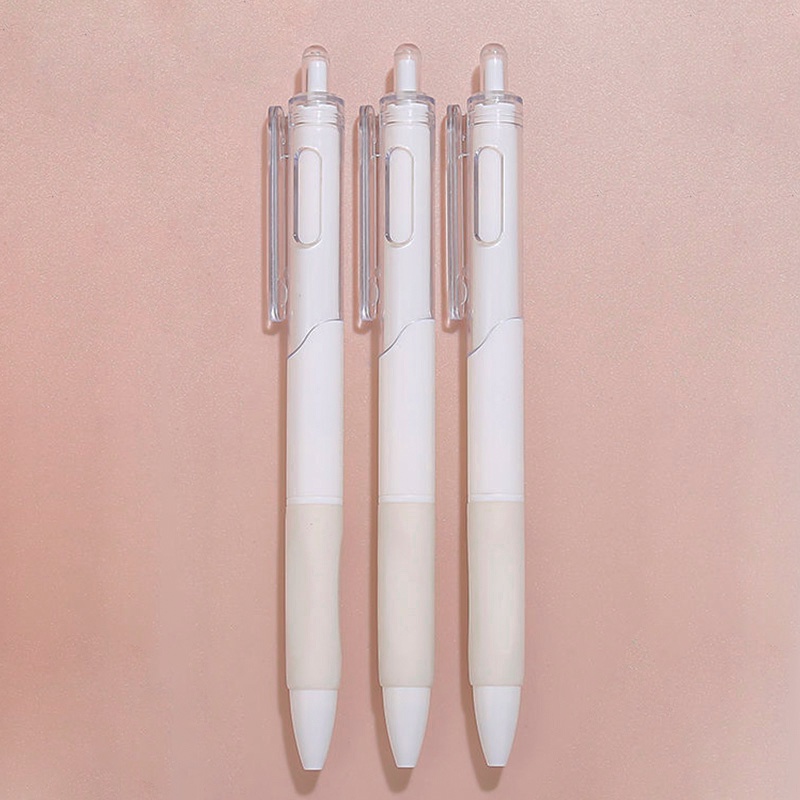 Ins 0.5 มม. ST โลหะผสม สีขาว ปากกาเจล นักเรียน หมึกสีดํา ปากกาพับเก็บได้ - รูปที่ 3