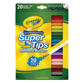 HomeDoDee สี ศิลปะ สีเมจิกซุปเปอร์ทิปส์ ล้างออกได้ CRAYOLA 20 สี เครื่องเขียน วาดภาพระบายสี