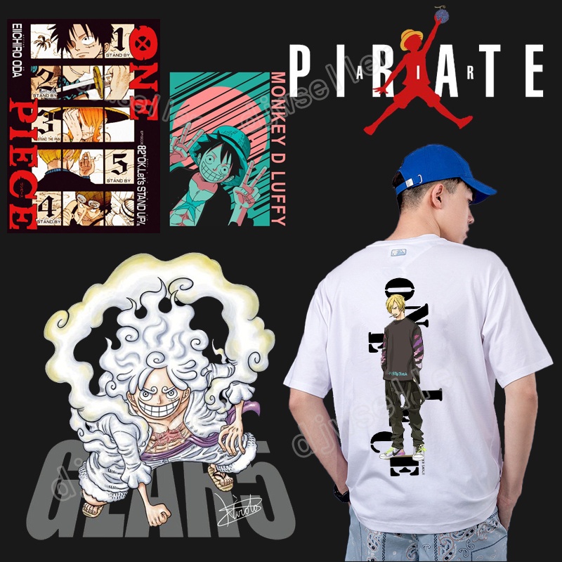 One Piece Iron-on แพทช์ล้างทําความสะอาดได้ Luffy เสื้อยืด DIY Applique ตกแต่งแฟชั่นความร้อน Transfer สติกเกอร์ของขวัญ