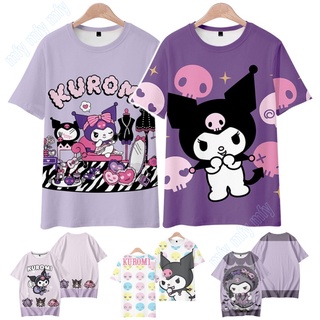 เสื้อยืดแขนสั้น พิมพ์ลาย Melody Kuromi น่ารัก สําหรับผู้ใหญ่ วัยรุ่น ทุกเพศ