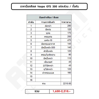 น็อตหัวเฟือง-เวสป้า(Vespa)-GTS/GTV 300-ทั้งคัน