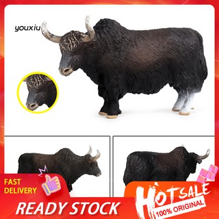 qy โมเดลตุ๊กตาสัตว์ bull ox yak pvc ของเล่นสําหรับเด็ก