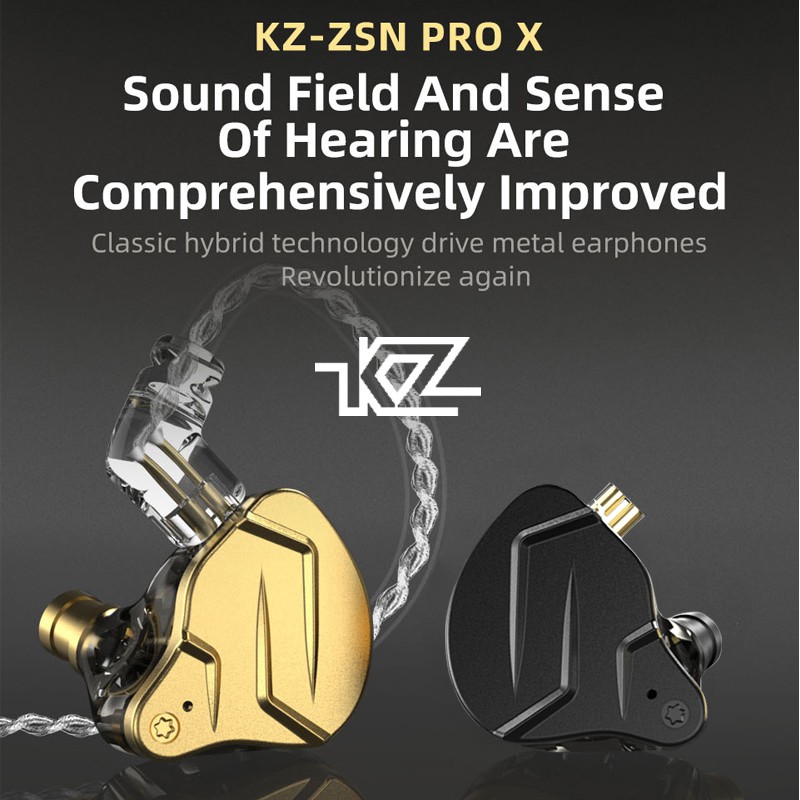 หูฟังkz Zsn Pro X Metal Earphones 1ba1dd Hybrid Hifi Bass Earbuds In