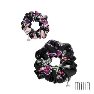 [MILIN] Jewels Scrunchie Set Soft satin elastic hair tie jewels print scrunchies set เซ็ทยางมัดผมแบบยางยืด