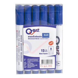 คิวบิซ ปากกาไวท์บอร์ด สีน้ำเงิน แพ็ค 12 ด้าม Q-Biz Blue Whiteboard Marker 12 / Pack.