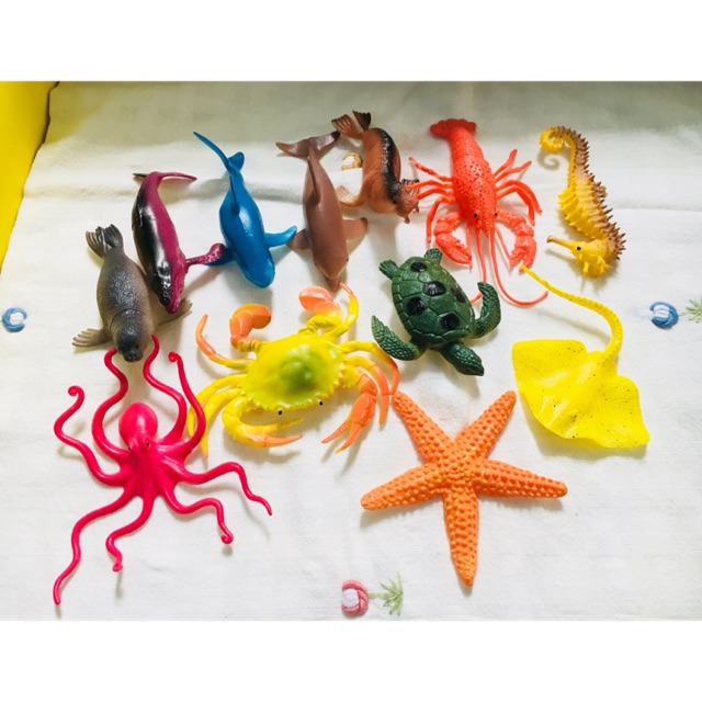 Sea Animal โมเดลสัตว์น้ำ ของเล่นเสริมพัฒนาการเรียนรู้ แพ็คละ 6ชิ้น