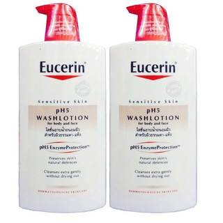 Eucerin Sensitive Skin pH5 Washlotion For Body and Face 1000 ml (2 ขวด)