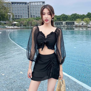 cici ชุดว่ายน้ำแฟชั่น แต่งแขนพองๆ น่ารักๆ รุ่น 0186