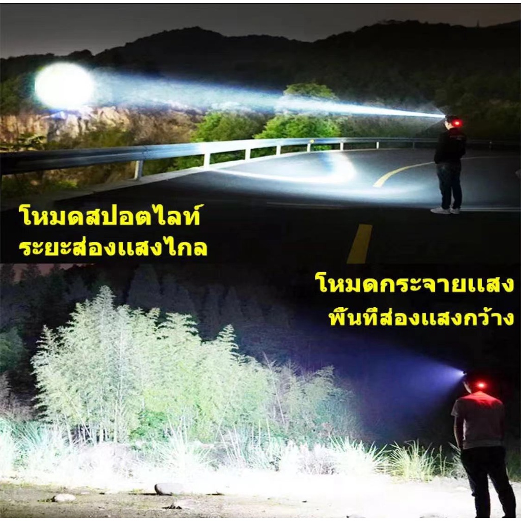 【ฟังก์ชันการชาร์จมือถือฉุกเฉิน】ไฟฉายคาดหัว รูปที่ 6