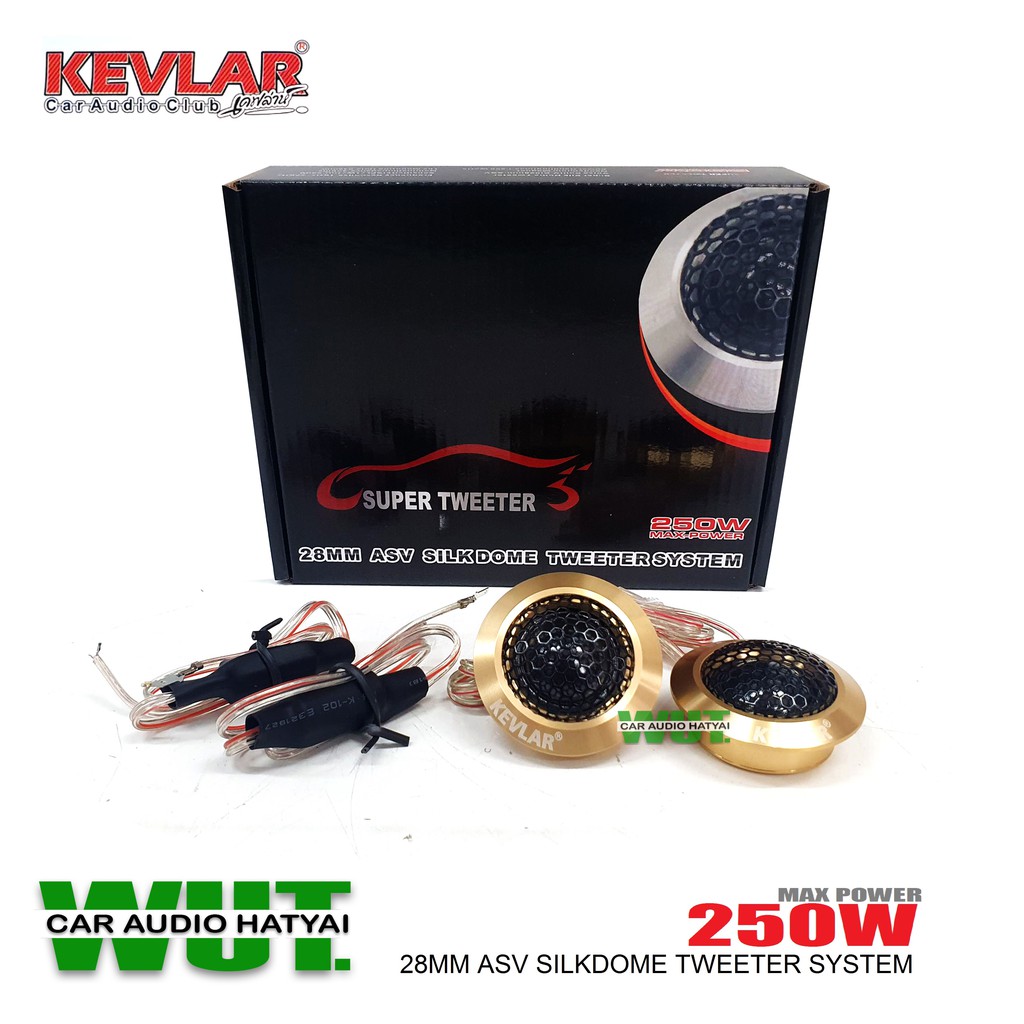 KEVLAR ลำโพงรถยนต์/ดอกลำโพง/Super Tweeter 28MM Asv silk dome ลำโพงทวิสเตอร์ กำลังขับ 250วัตต์/Watts.