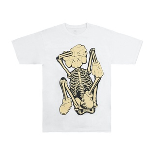 เสื้อยืดสีขาว KAWS SKELETON NEW FICTION T-shirt Bone