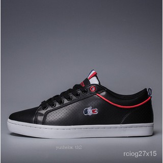 ของแท้ Lacoste ลาคอสท์ รองเท้าหนังแบบสวม WzTv