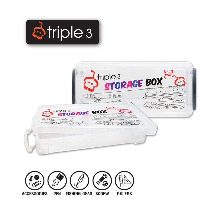 Triple3 กล่องอเนกประสงค์ กล่องพลาสติกใส R582-C