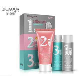 BIOAQUA Blackhead Remover ผลิตภัณฑ์ทำความสะอาดผิวจมูก 3 ขวด