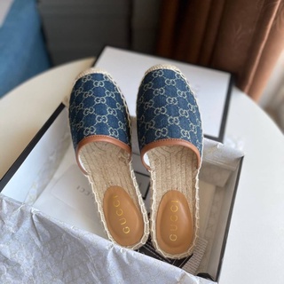 รองเท้าแตะ กุชชี่ denim espadrilles shoes เป็นสีใหม่ ที่สวยมากงานดีที่สุด ถ่ายสดจากสินค้าจริง100% Size 35 - 40