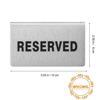 🤎 สินค้าพร้อมส่ง 🤎ป้ายจองโต๊ะ ป้าย Reserved stainless No smoking stainless ป้ายตั้งโต๊ะ สำหรับร้านอาหาร โรงแรม ผับ บาร์