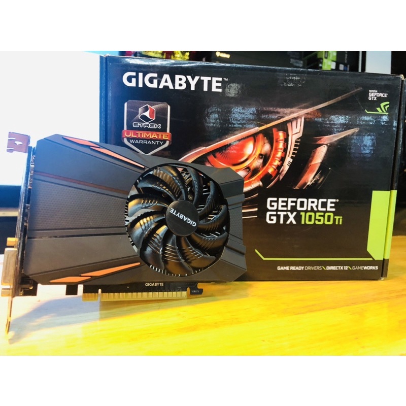 การ์ดจอ Gigabyte GTX1050ti 4gb ddr5 1พัดลม ไม่ต่อไฟเพิ่ม มือสอง