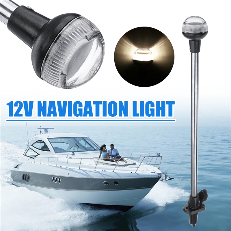 Fold Down Marine Stern Anchor Boat Navigation Signal Light Lamp LED 12V 3W